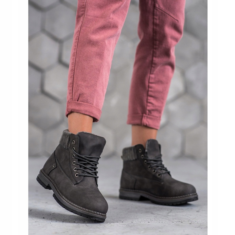 SHELOVET Tramperos de moda gris 1 SHELOVET Tramperos de moda gris 1