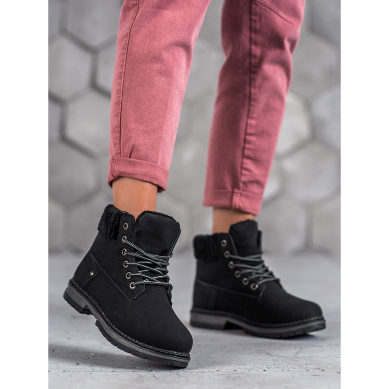 SHELOVET Tramperos de moda negro 1 SHELOVET Tramperos de moda negro 1