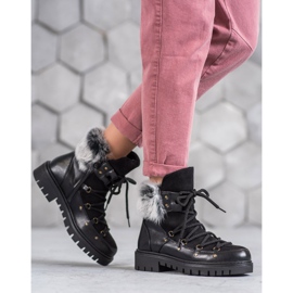 SHELOVET Botas sin cordones para mujer negro 1