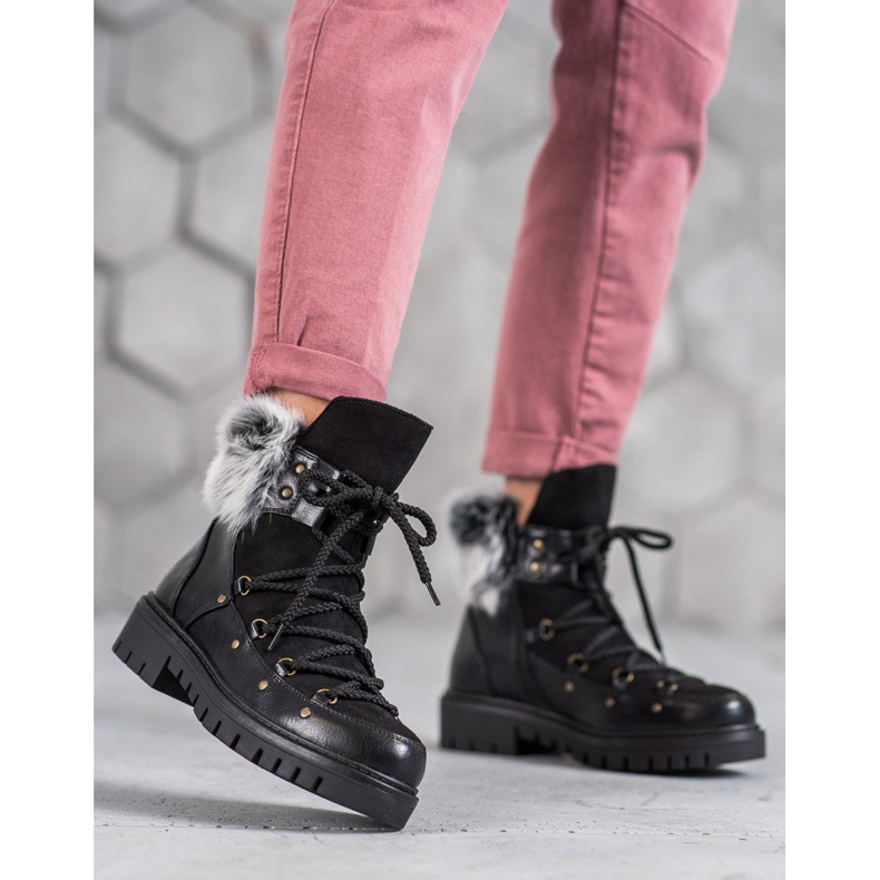 SHELOVET Botas sin cordones para mujer negro 2