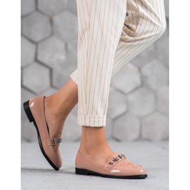 SHELOVET Mocasines lacados rosa 1