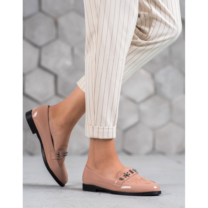 SHELOVET Mocasines lacados rosado 1