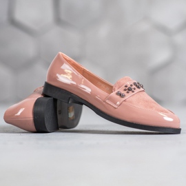 SHELOVET Mocasines lacados rosado 3