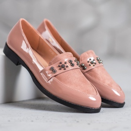 SHELOVET Mocasines lacados rosado 4