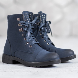 S. BARSKI Botas con cordones azul marino 4