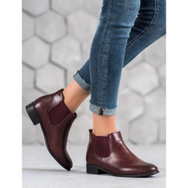 Anesia Paris Botines Chelsea burdeos rojo 4
