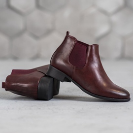 Anesia Paris Botines Chelsea burdeos rojo 2
