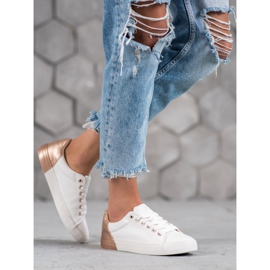Bestelle Zapatillas de cuero ecológico blanco 3