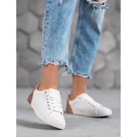 Bestelle Zapatillas de cuero ecológico blanco 2