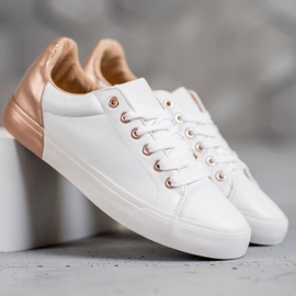 Bestelle Zapatillas de cuero ecológico blanco 1