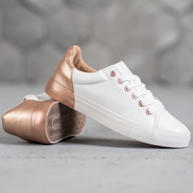 Bestelle Zapatillas de cuero ecológico blanco 4