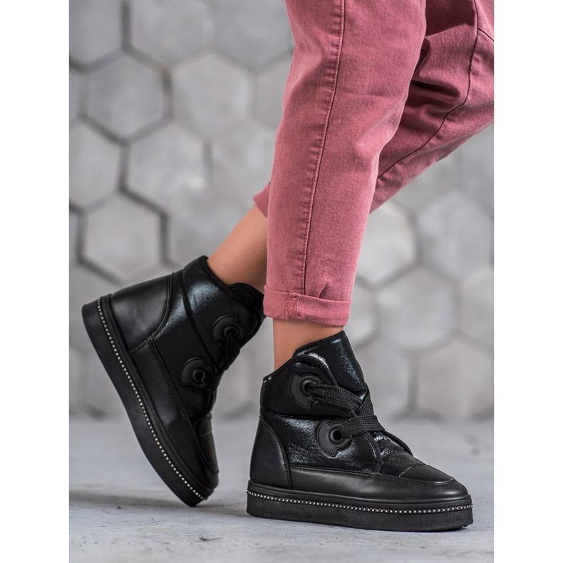 Weide Botas de nieve negras negro 1