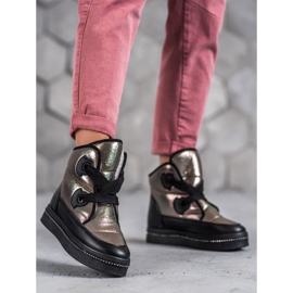 Weide Botas de nieve plateadas gris 1