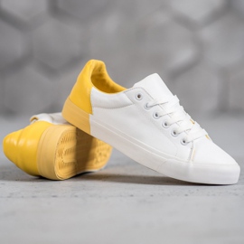 Bestelle Zapatillas de cuero ecológico blanco 4