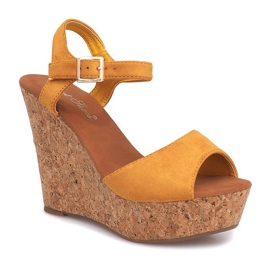Sandalias Cuña Corcho 5H5654 Amarillo 1 Sandalias Cuña Corcho 5H5654 Amarillo 1
