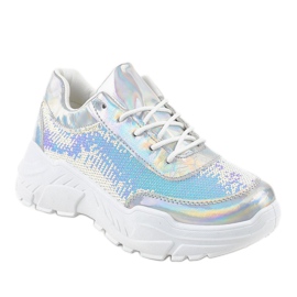 Deportivas plateadas con lentejuelas W-3118 gris 1