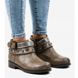 Botas marrones decoradas con una cremallera LL178 marrón 1