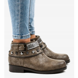 Botas marrones decoradas con una cremallera LL178 marrón 3