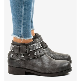 Botas grises decoradas con una cremallera LL178 3