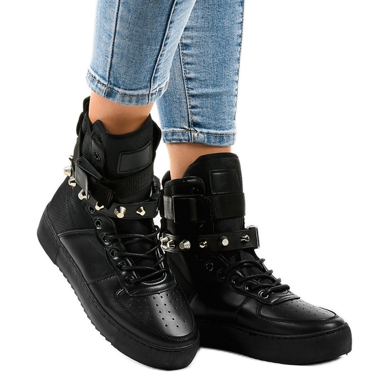 Deportivas planas negras Y-205 negro 1