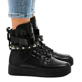 Deportivas planas negras Y-205 negro 2