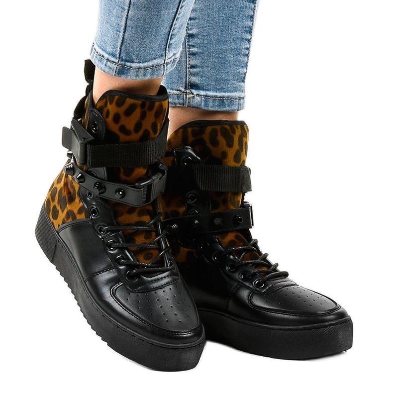 Deportivas planas negras Y-205 negro multicolor 1