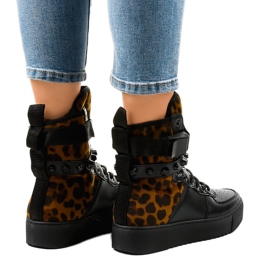 Deportivas planas negras Y-205 negro multicolor 3