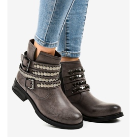 Botas grises planas con aislamiento de mujer F1608 2