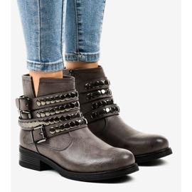 Botas grises planas con aislamiento de mujer F1608 1
