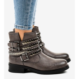 Botas grises planas con aislamiento de mujer F1608 3