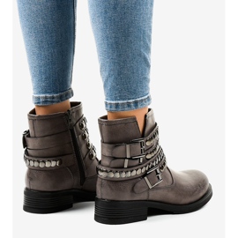 Botas grises planas con aislamiento de mujer F1608 4