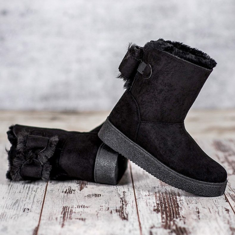 SHELOVET Mukluki con un arco negro 1 SHELOVET Mukluki con un arco negro 1