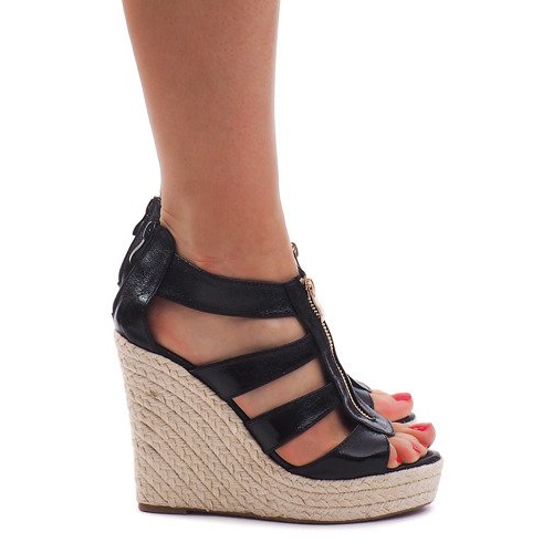 Sandalias Cuña 100-575 Negro 1