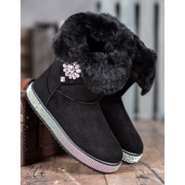 SHELOVET Botas de nieve con circonita cúbica negro 2