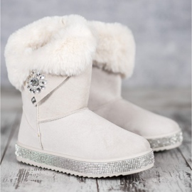 SHELOVET Botas de nieve con circonita cúbica marrón 2