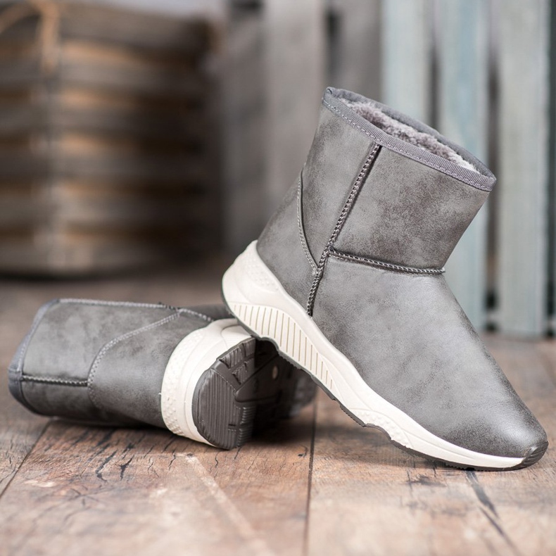 SHELOVET Botas de nieve cómodas gris 2