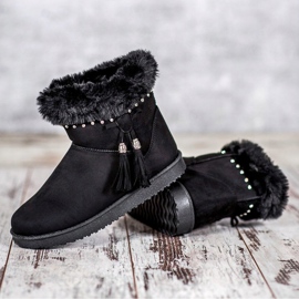 SHELOVET Mukluki con cristales negro 2