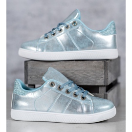SHELOVET Zapatillas con purpurina azul 2