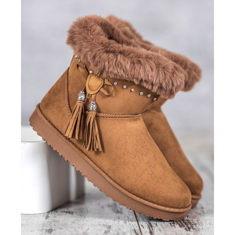 SHELOVET Mukluki con cristales marrón 1