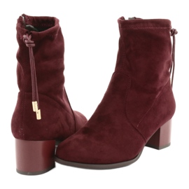 M.Daszyński Botas de ante de tacón alto Daszyński SA58 rojo multicolor 4 M.Daszyński Botas de ante de tacón alto Daszyński SA58 rojo multicolor 4