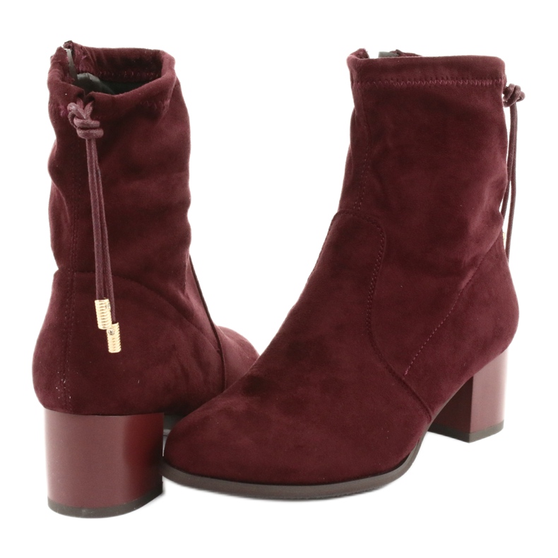 M.Daszyński Botas de ante de tacón alto Daszyński SA58 rojo multicolor 4 M.Daszyński Botas de ante de tacón alto Daszyński SA58 rojo multicolor 4