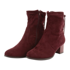 M.Daszyński Botas de ante de tacón alto Daszyński SA58 rojo multicolor 3 M.Daszyński Botas de ante de tacón alto Daszyński SA58 rojo multicolor 3