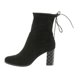 M.Daszyński Botines de ante con tacón decorativo Daszyński 154 negro 2 M.Daszyński Botines de ante con tacón decorativo Daszyński 154 negro 2