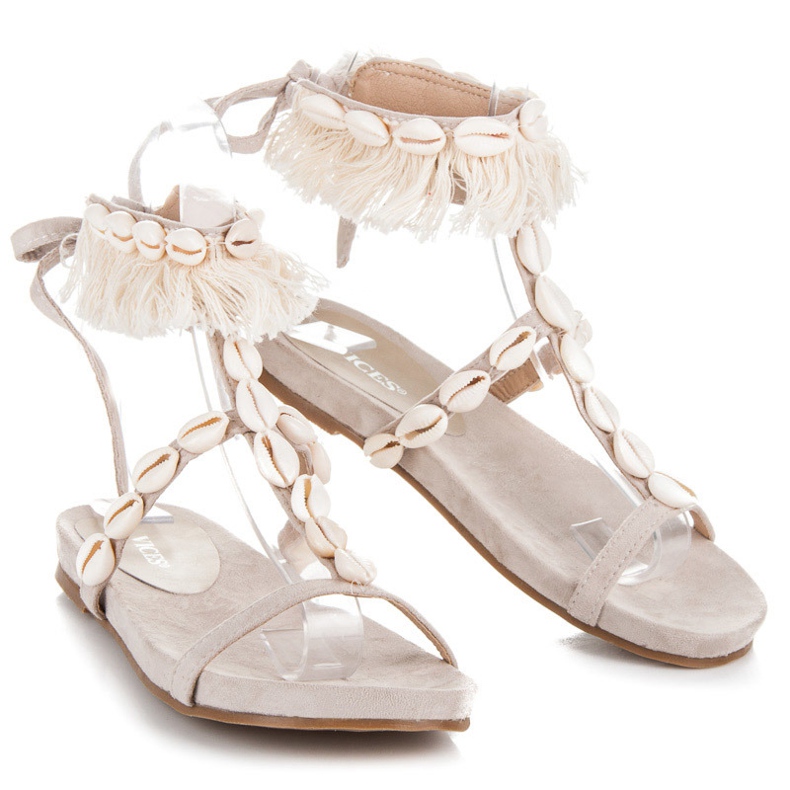 Vices Sandalias Atadas Con Conchas marrón 1 Vices Sandalias Atadas Con Conchas marrón 1