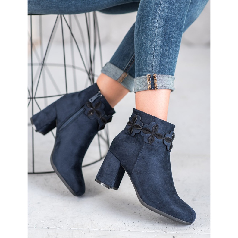 Kylie Botas de ante azul marino 2