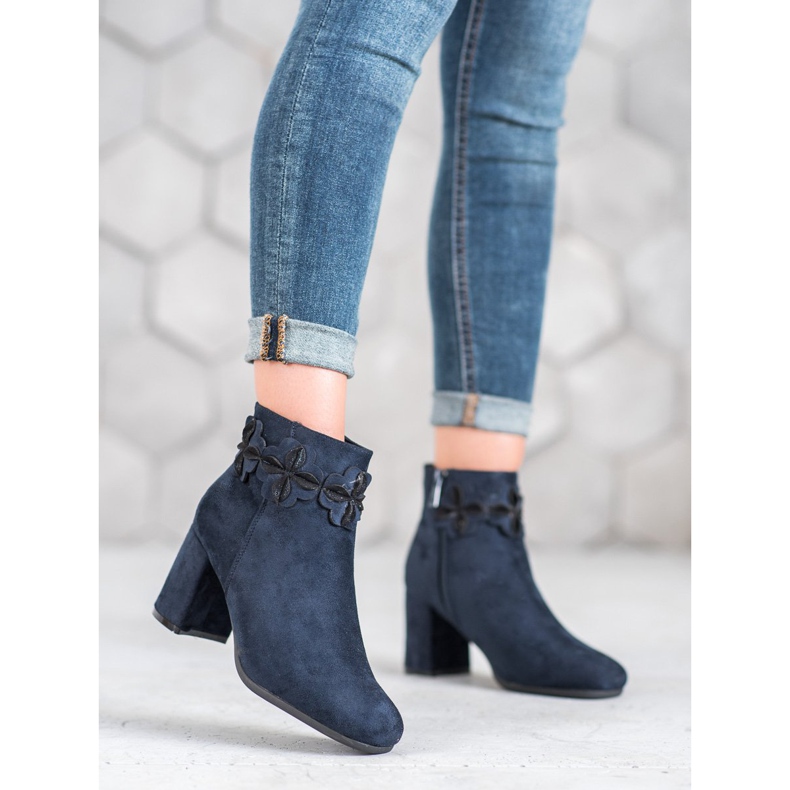 Kylie Botas de ante azul marino 1