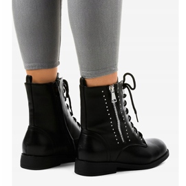 Botas altas de mujer negras con cremallera BM197 negro 4