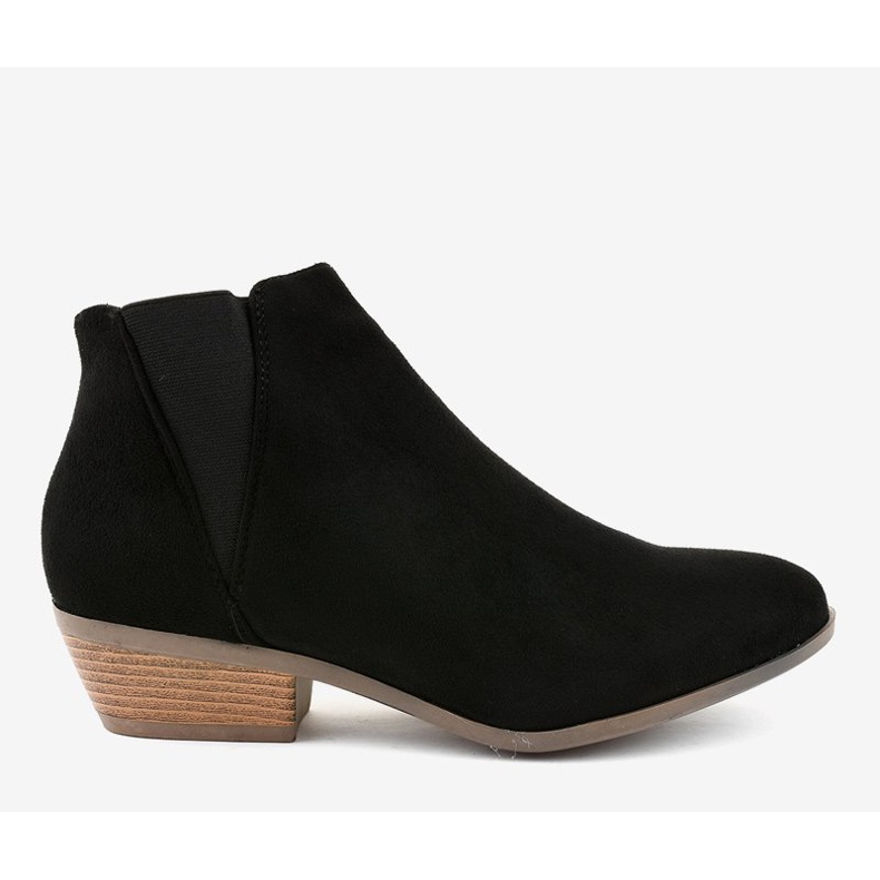 Botas de ante negro en el poste para mujer W06-17 1 Botas de ante negro en el poste para mujer W06-17 1