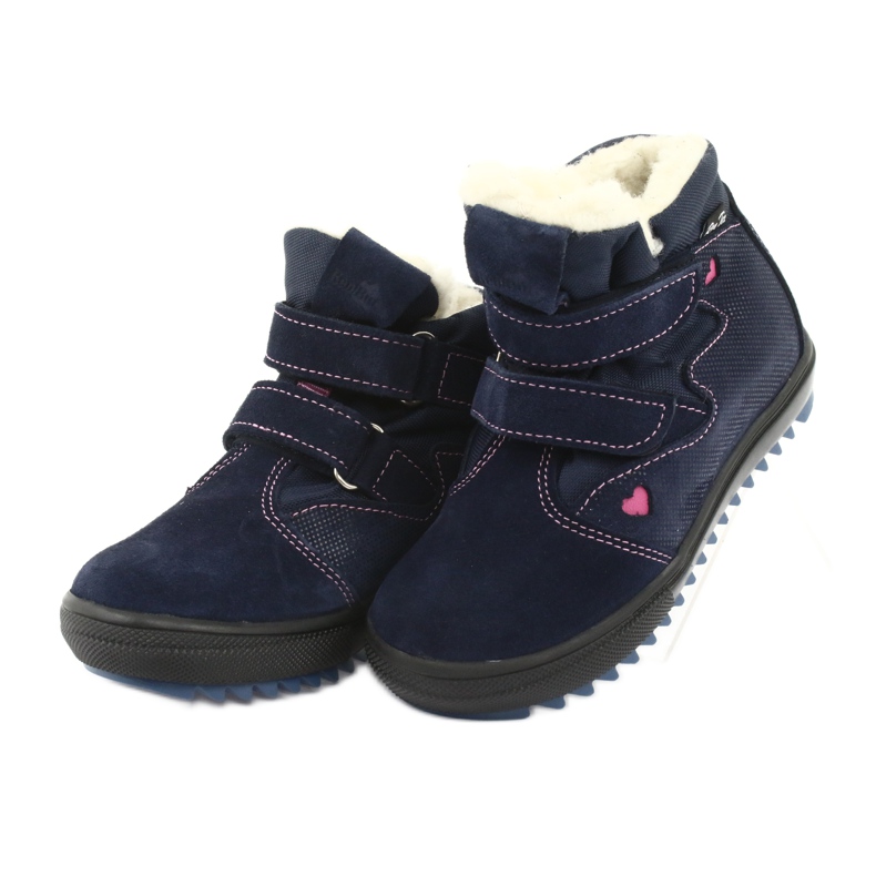 Botas con membrana Ren But 3346 velcro azul marino rosa 3