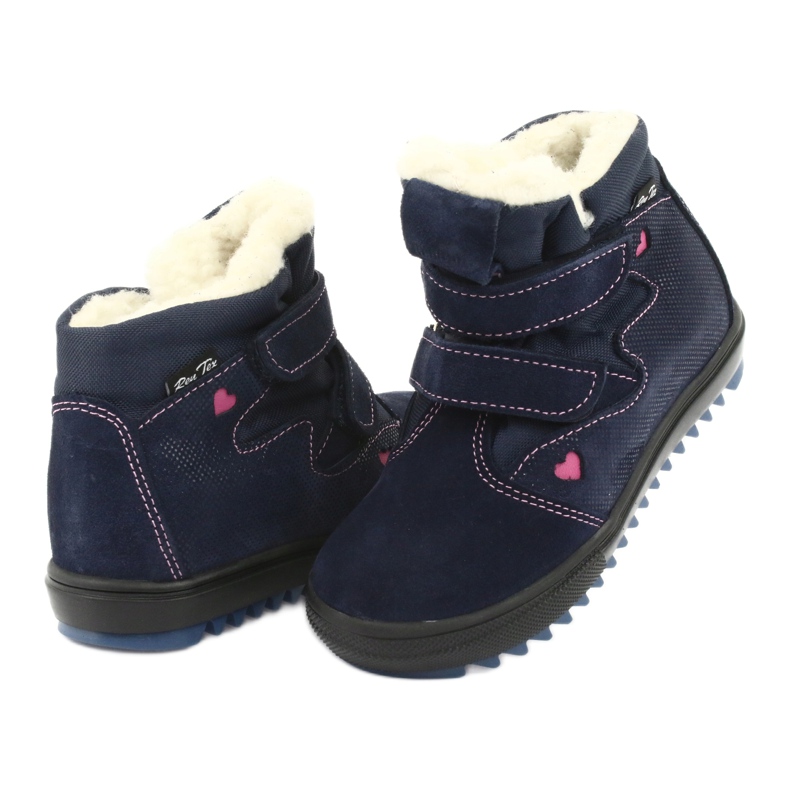 Ren But Botas con membrana de velcro 1541 azul marino rosa 4